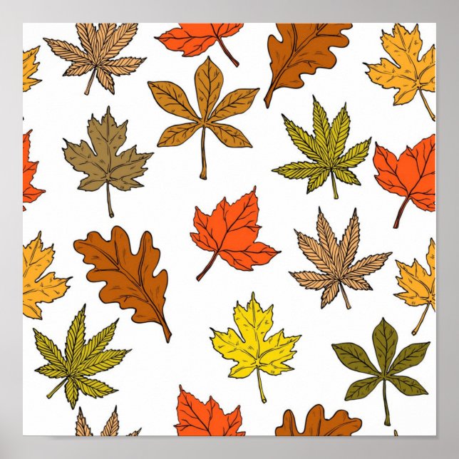 Affiche Motif automne (Devant)