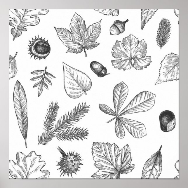Affiche Motif automne (Devant)