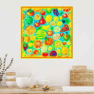 Affiche Motif aux fruits colorés. Commandez dès maintenant