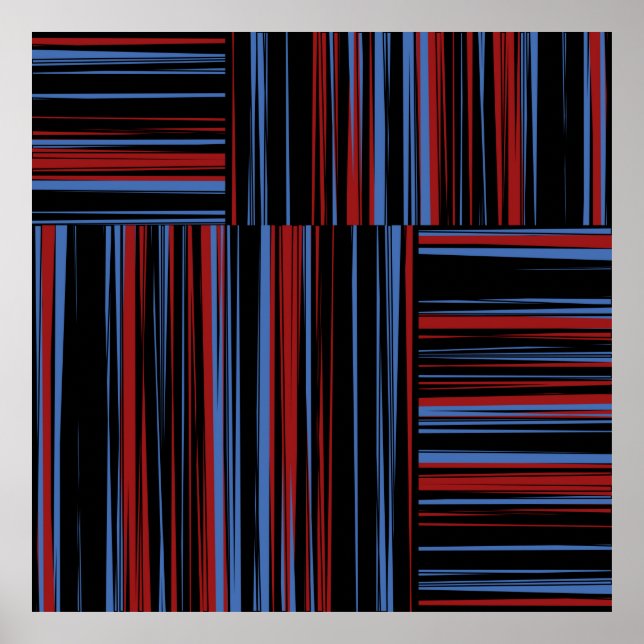 Affiche Motif avec bandes horizontales et verticales (Devant)