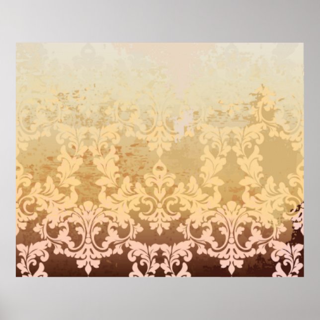 Affiche Motif baroque vintage  (Devant)