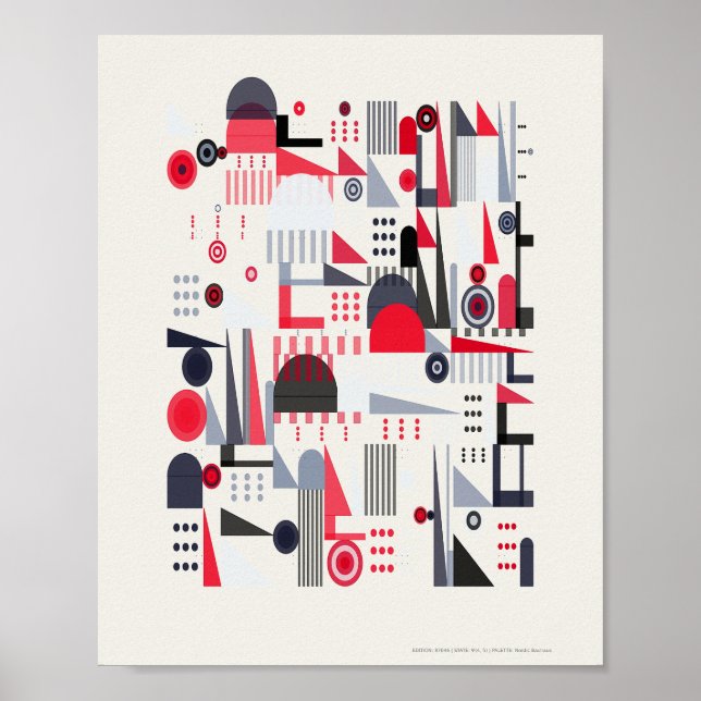 Affiche Motif Bauhaus Moderne  (Devant)