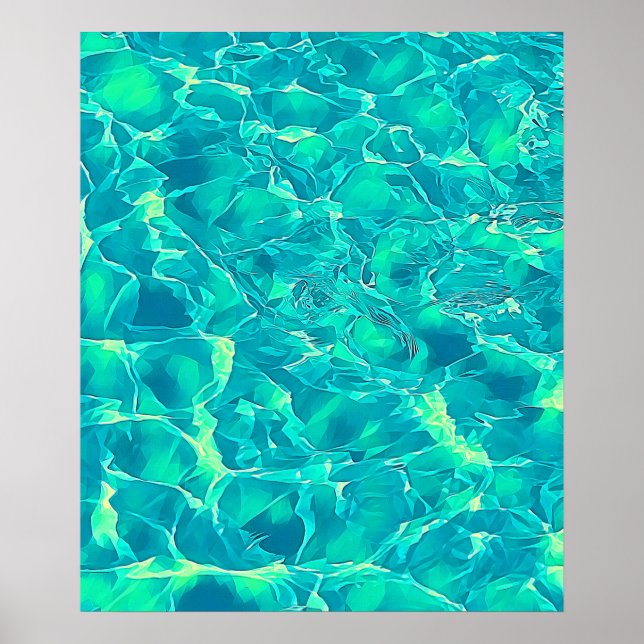 Affiche Motif bleu vert à l'oeil (Devant)