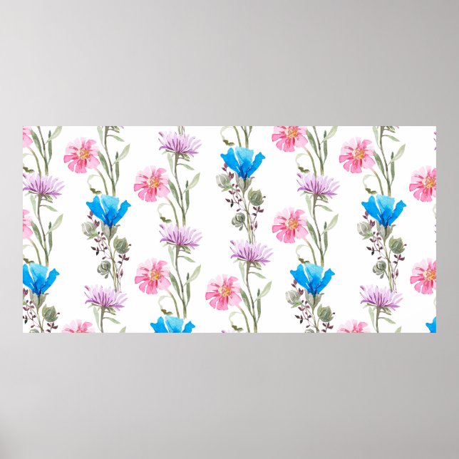 Affiche Motif botanique aquarelle (Devant)