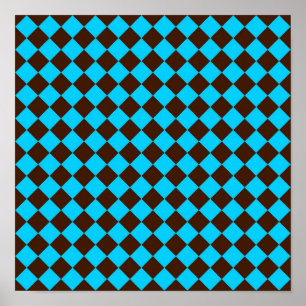 Affiche Motif Brown de contrôle du diamant bleu