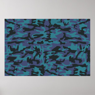 Affiche Motif camo bleu