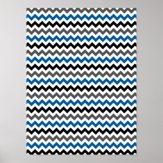 Affiche Motif Chevron Arrière - plan bleu gris noir blanc