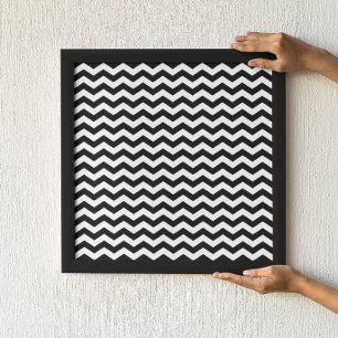Affiche Motif chevron blanc et noir
