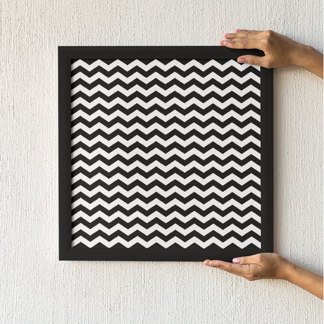 Affiche Motif chevron blanc et noir (Créateur téléchargé)
