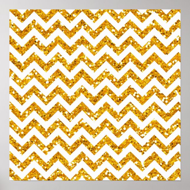 Affiche Motif chevron pailleté or (Devant)