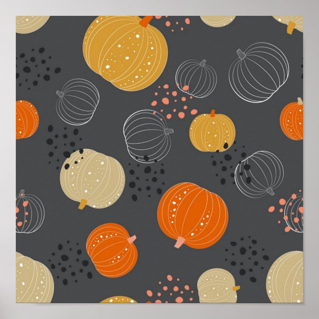 Affiche motif citrouille (Devant)