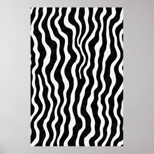 Affiche Motif classique en zèbre noir et blanc