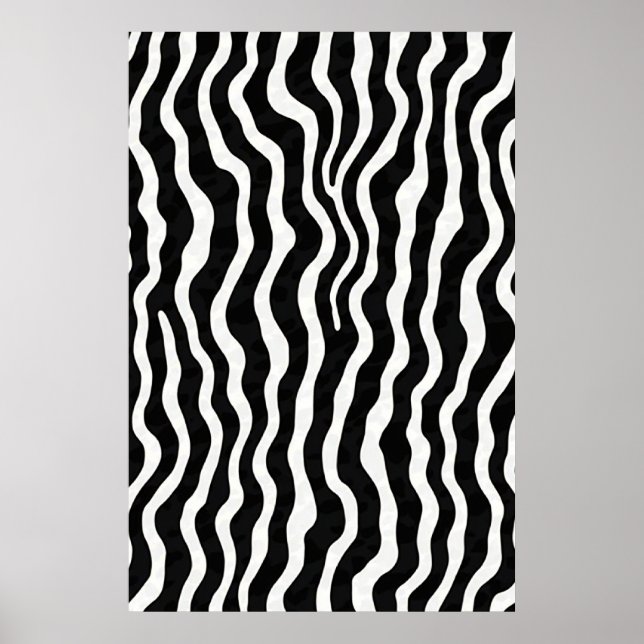 Affiche Motif classique en zèbre noir et blanc (Devant)