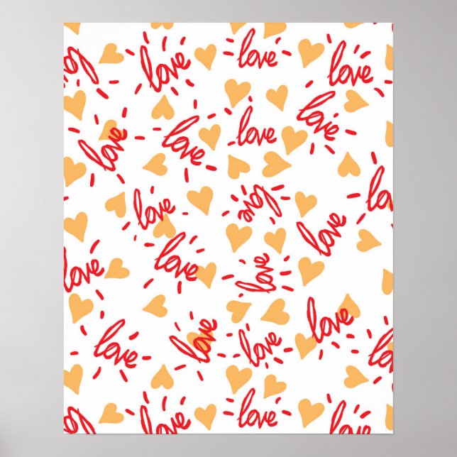 Affiche Motif Cœurs 27 (Devant)