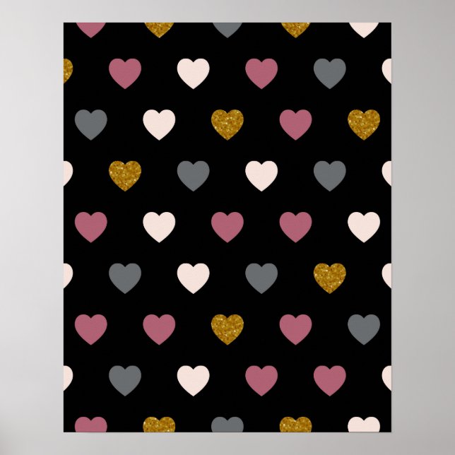 Affiche Motif Cœurs 30 (Devant)