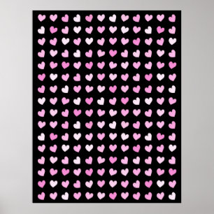 Affiche Motif Coeurs roses