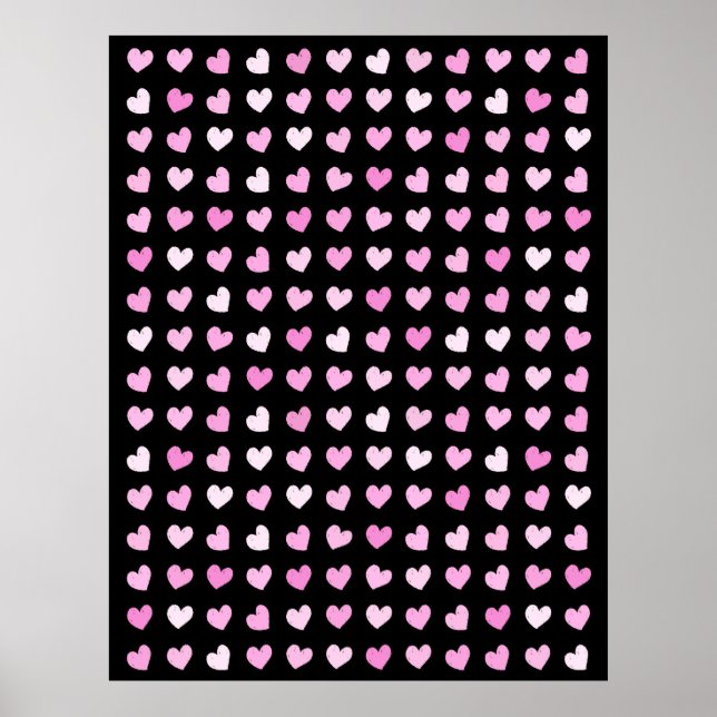 Affiche Motif Coeurs roses (Devant)