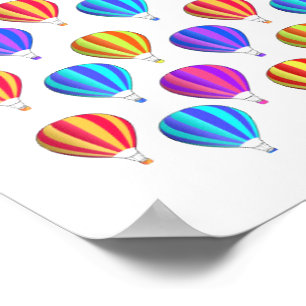 Affiche Motif Coloré de Ballons à Air Chaud