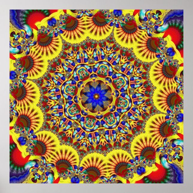 Affiche Motif coloré Kaleidoscope (Devant)