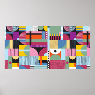 Affiche Motif coloré scandinave
