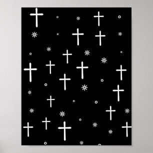 Affiche Motif Croix et étoiles