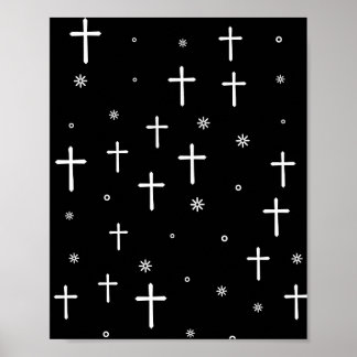 Affiche Motif Croix et étoiles