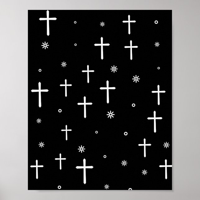 Affiche Motif Croix et étoiles (Devant)