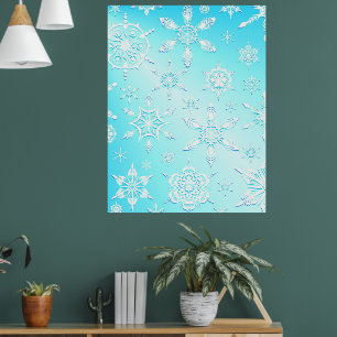 Affiche Motif Crystal Snowflakes