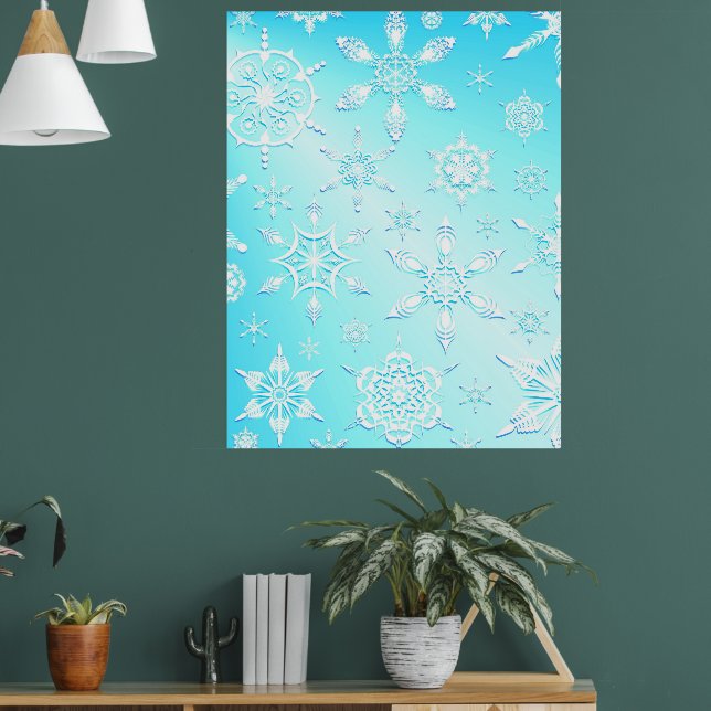 Affiche Motif Crystal Snowflakes (Salon 1)