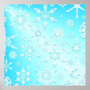 Affiche Motif Crystal Snowflakes