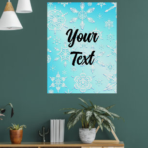 Affiche Motif Crystal Snowflakes