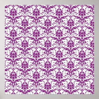 Affiche Motif Damassé Violet