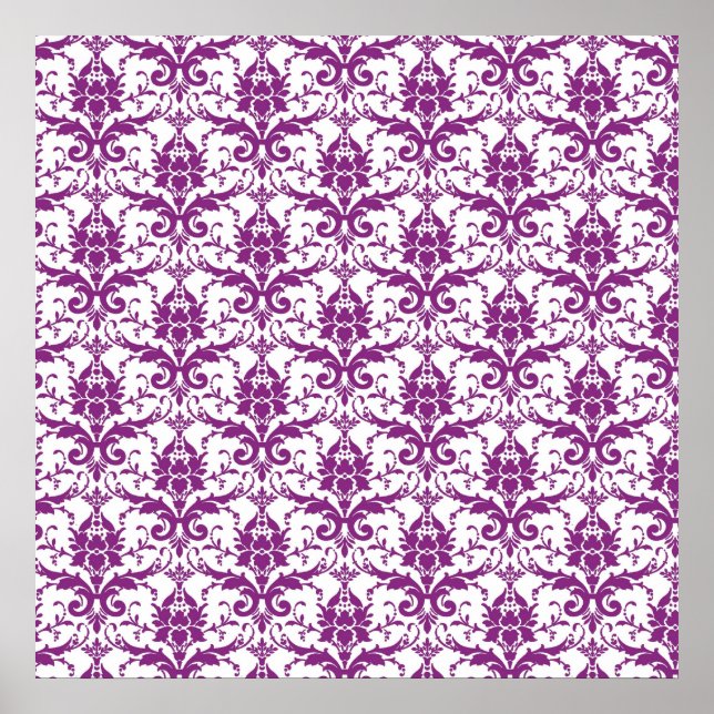 Affiche Motif Damassé Violet (Devant)