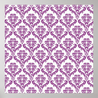 Affiche Motif damassé violet vintage