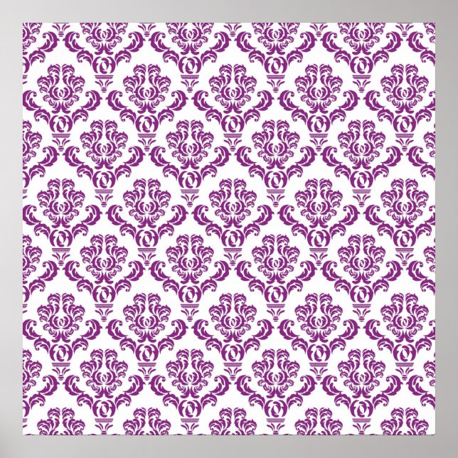 Affiche Motif damassé violet vintage (Devant)