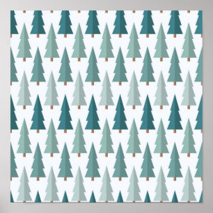 Affiche motif d'arbre de Noël
