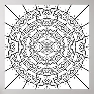 Affiche Motif d'arc en couches Mandala circulaire Art de c