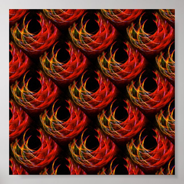 Affiche Motif d'art abstrait élégant boho moderne mignon # (Devant)