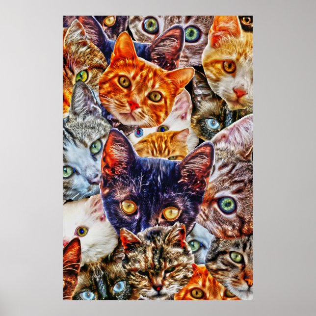 Affiche Motif d'art de chat (Devant)