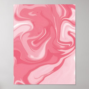 Affiche Motif d'art liquide fluide en marbre rose doux