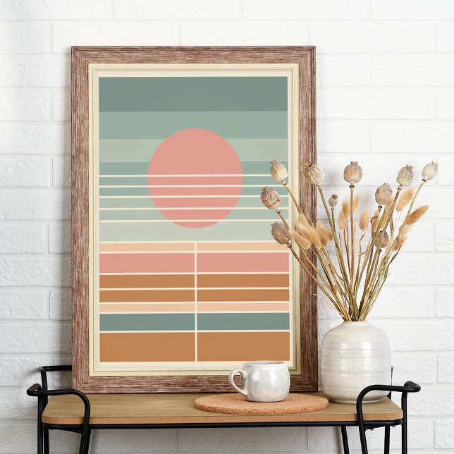 Affiche Motif d'art Retro Sunset Stripes (Créateur téléchargé)