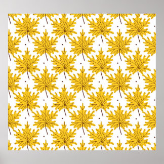 Affiche Motif d'automne des Feuilles d'érable d'or