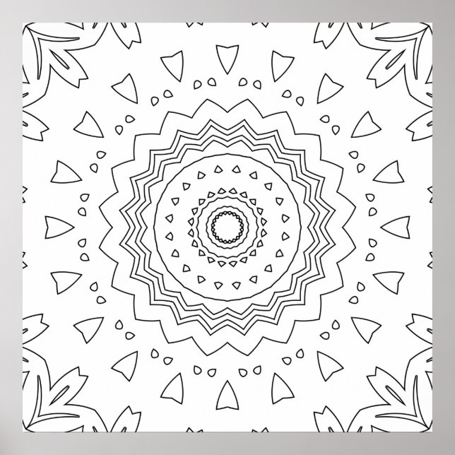 Affiche Motif de Bague Mandala en Écailles Superposées à C (Devant)