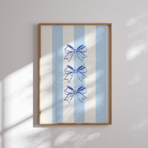 Affiche Motif de bande de la béquille bleue