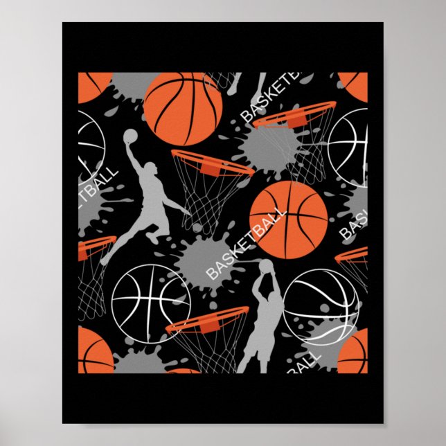Affiche Motif de basket-ball (Devant)