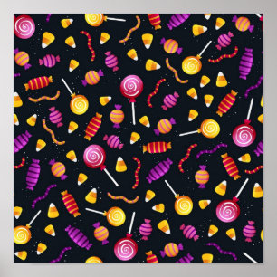 Affiche Motif de bonbons d'Halloween