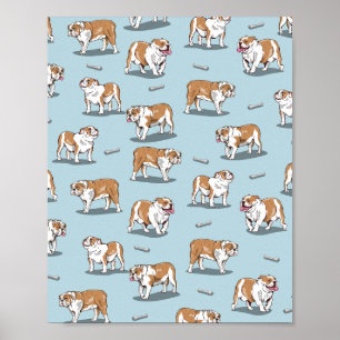 Affiche Motif de bulldog anglais
