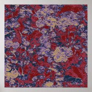 Affiche Motif de camouflage de feuilles et de fleurs color