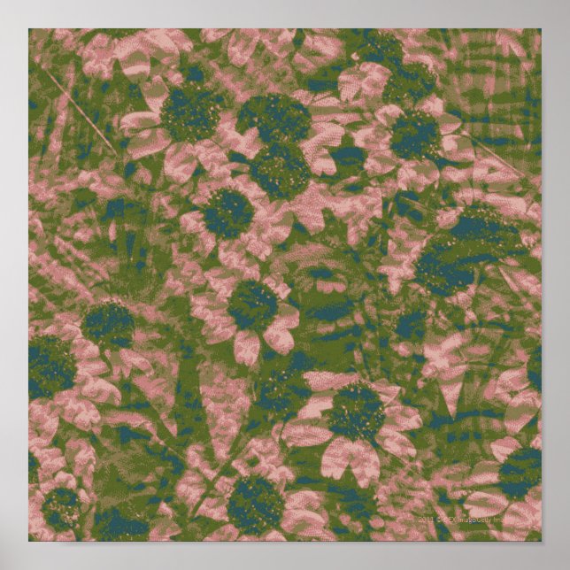 Affiche Motif de camouflage de fleurs (Devant)