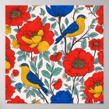 Motif de carrelage d'art folklorique à haute satur